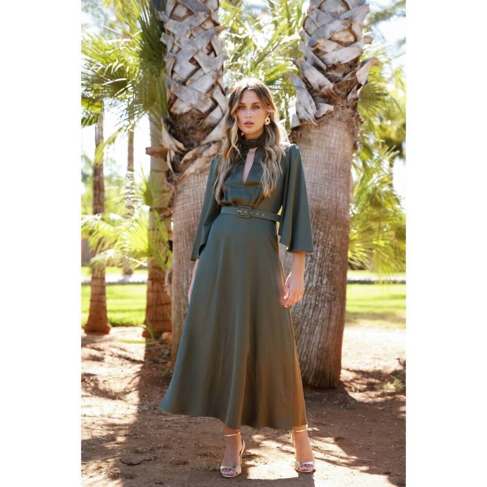 NEW CAYRO WOMAN mila midi dress in olive